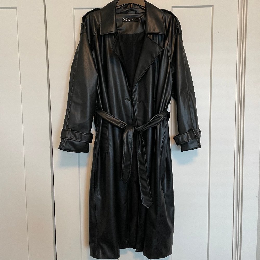 Zara Leather Trench Coat